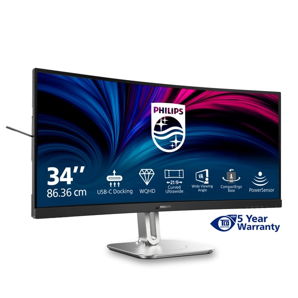 Philips 34B2U5600C - 5000-serien - LED-skærm - buet - USB - 86,36 cm (34\")