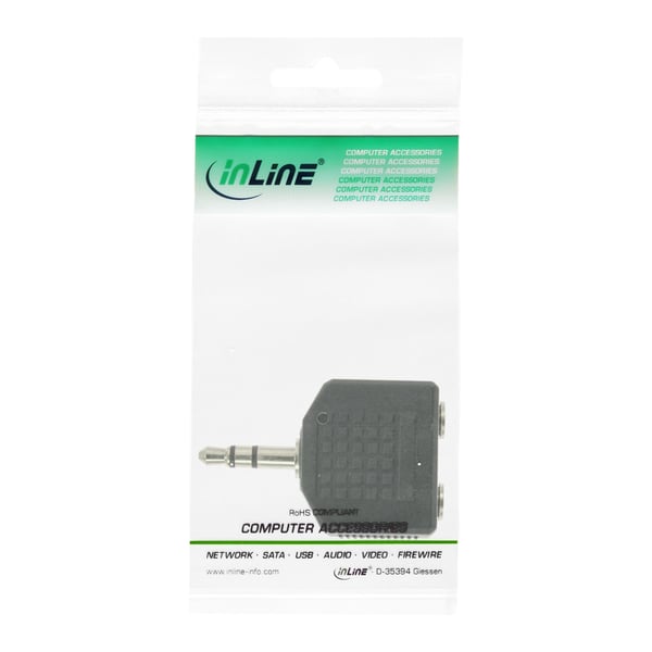 InLine 99301 kabel kønsskifter 3.5mm jack female 2x 3.5mm Sort