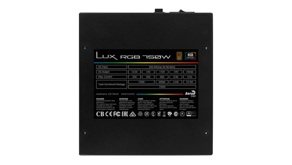 Aerocool Lux RGB 750W enhed til strømforsyning Sort