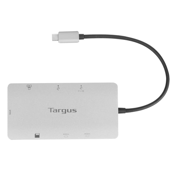 Targus DOCK423EU kannettavien tietokoneiden telakka ja porttitoistin Langallinen USB 3.2 Gen 1 (3.1 Gen 1) Type-C Hopea