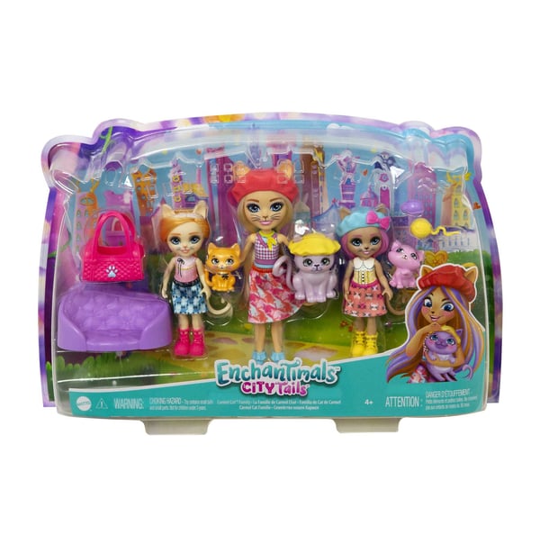 Enchantimals City Tails CARMEL CAT FAMILY Dolls