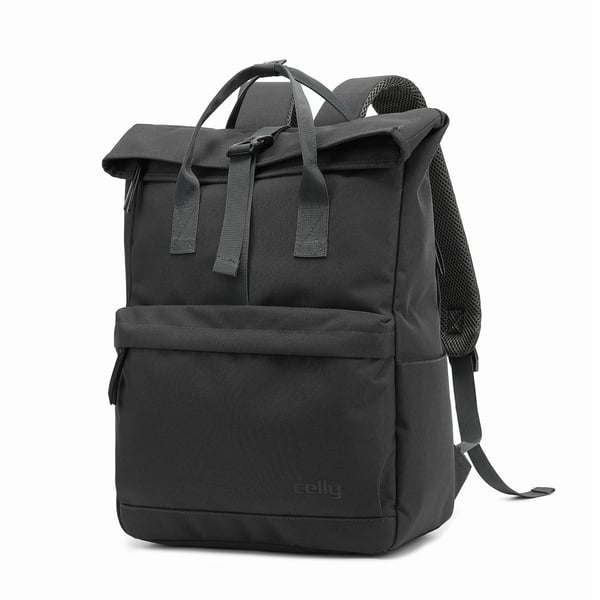 Celly VENTUREPACKBK rygsæk Rejserygsæk Sort PU-læder, Polyester