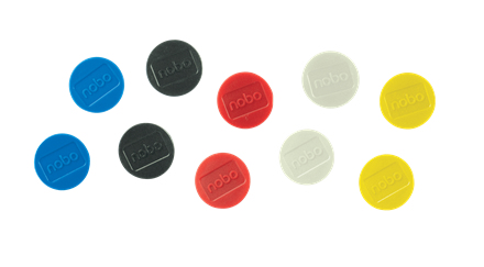 Nobo magnetiske whiteboardmagneter, pakke med 10 stk. 38 mm farvede magneter