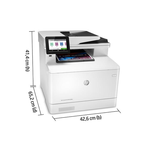 HP Color LaserJet Pro MFP M479fdw, Farve, Printer til Udskriv, kopiér, scan, fax, og send e-mail, Scan til e-mail/PDF; Tosidet udskrivning; 50-arks ukrøllet ADF