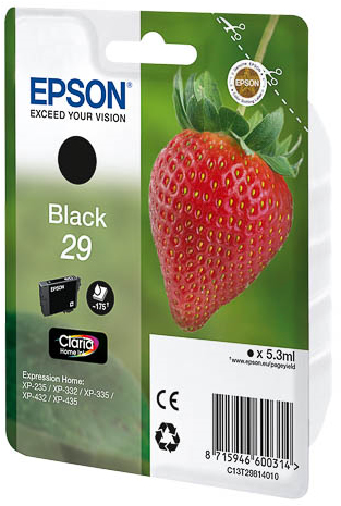 Epson Strawberry Singlepack Black 29 Claria Home Ink