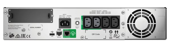 APC SMT1500RMI2UC UPS-enhed Interaktivt indgangsstik 1,5 kVA 1000 W 4 AC stikkontakt(er)