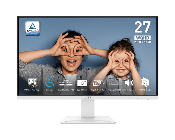 MSI Pro MP273QWDE E2 computerskærm 68,6 cm (27") 2560 x 1440 pixel Wide Quad HD LCD Hvid MSI Pro MP273QWDE E2 computerskærm 68,6 cm (27") 2560 x 1440 pixel Wide Quad HD LCD Hvid