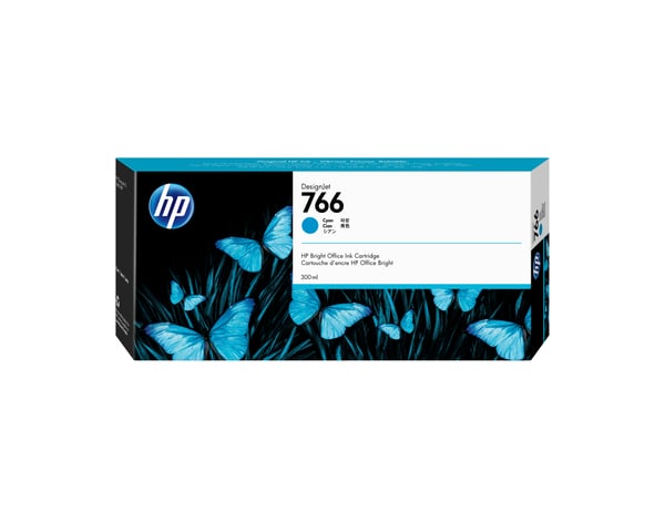 HP 766 300-ml Cyan DesignJet Ink Cartridge