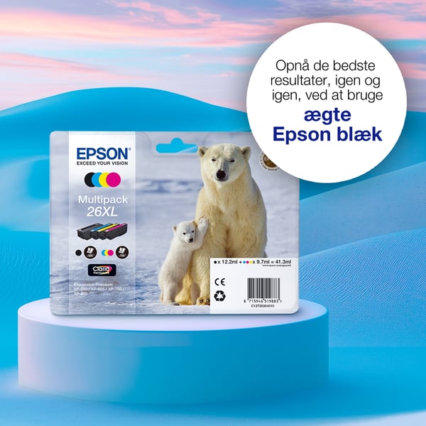 Epson Polar bear 26XL isbjørn Claria Premium enkeltpakke fotosort blæk