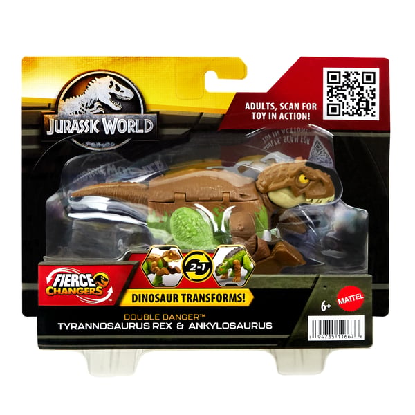Jurassic World FIERCE CHANGERS DOUBLE DANGER Tyrannosaurus Rex och Ankylosaurus
