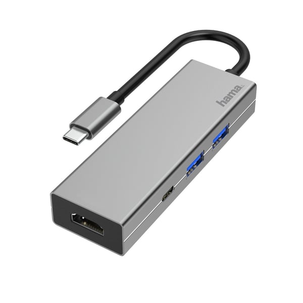 Hama 00200107 dockningsstationer för bärbara datorer USB 3.2 Gen 1 (3.1 Gen 1) Type-C Antracit, Grå