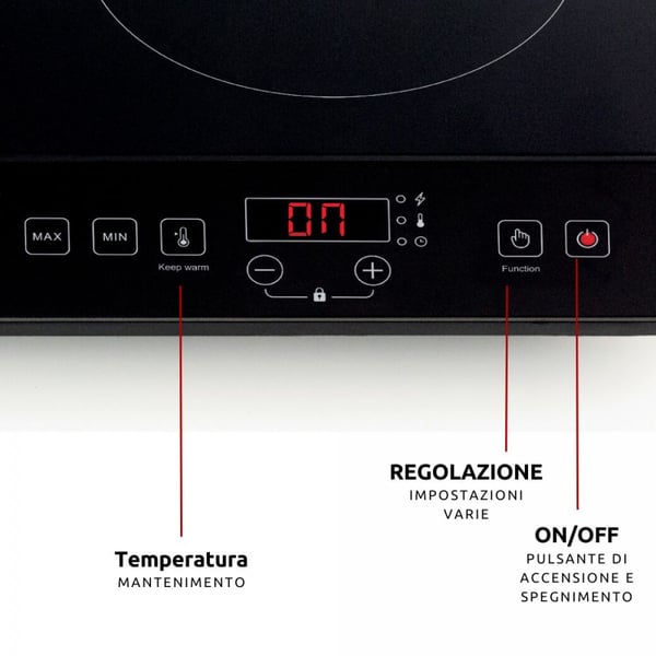 Ariete 1998/20 Svart Bänkdiskmaskin 58 cm Induktionshäll med zon 2 zone(s)