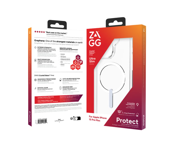 ZAGG Cases Crystal Palace Snap Apple iPhone 15 Pro Max Clear EN/FR