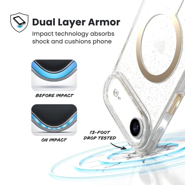 Speck Presidio Lux MagSafe - iPhone Air Cover (Glitter / Guld Metallic)