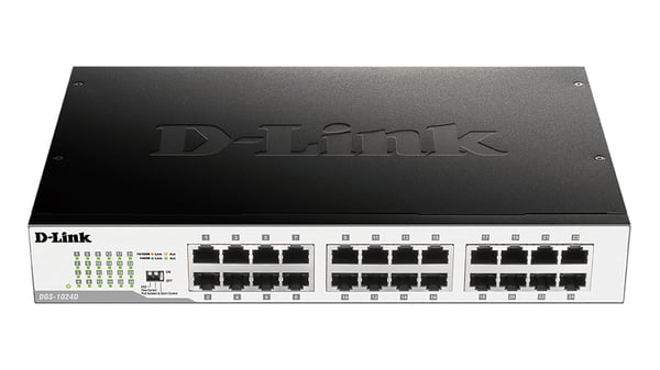 D-Link DGS-1024D netværksswitch Ikke administreret Gigabit Ethernet (10/100/1000) 1U Sort, Sølv