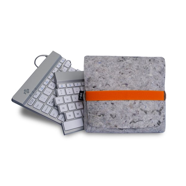 R-Go Tools R-Go Pouch vilten etui voor Split toetsenbord, tasje gemaakt van gerecycled textiel, sociaal product, grijs