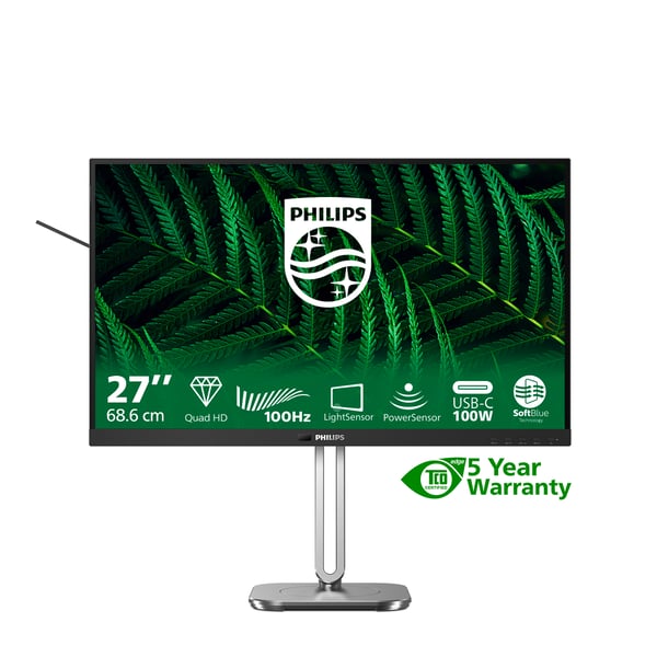 Philips 5000 series 27B2G5601/00 tietokoneen litteä näyttö 68,6 cm (27") 2560 x 1440 pikseliä Quad HD LCD Musta