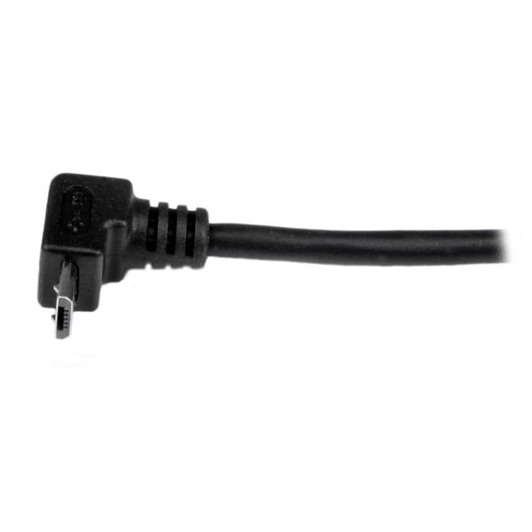 StarTech.com 2 m USB 2.0 A til Micro B-kabel med opadvinklet stik - Sort - USB A / Micro B-datakabel