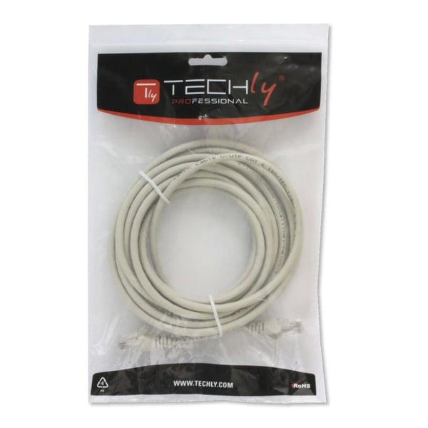 Techly ICOC U6-6U-015T verkkokaapeli Harmaa 1,5 m Cat6 U/UTP (UTP)