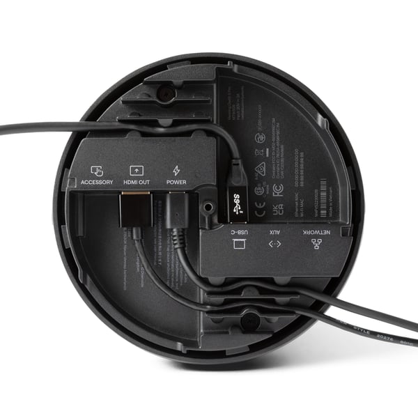 Owl Labs Meeting Owl 5 Pro — 360-graders 4K smart videokonferencekamera, mikrofon og højttaler (automatisk højttalerfokus, BYOD med ét kabel, native HDMI og Ethernet)