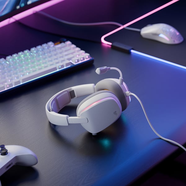 Glorious Gaming GHS Eternal RGB Kuulokkeet Langallinen Pääpanta Pelaaminen USB Type-C Valkoinen