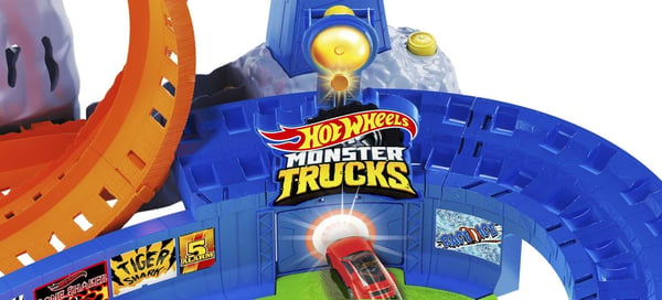 Hot Wheels Monster Trucks Hot Wheels-monstertrucks T-Rex-vulkanarenasæt med lys og lyd samt 2 køretøjer