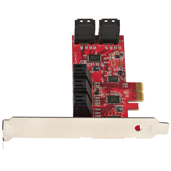 StarTech.com SATA PCIe-kort - PCIe SATA-expansionskort med 10 portar - 6 Gbps - Lågprofilfäste - 10 Mini-SAS till SATA-kablar - ASM1062 Non-Raid - PCI Express till SATA-omvandlare