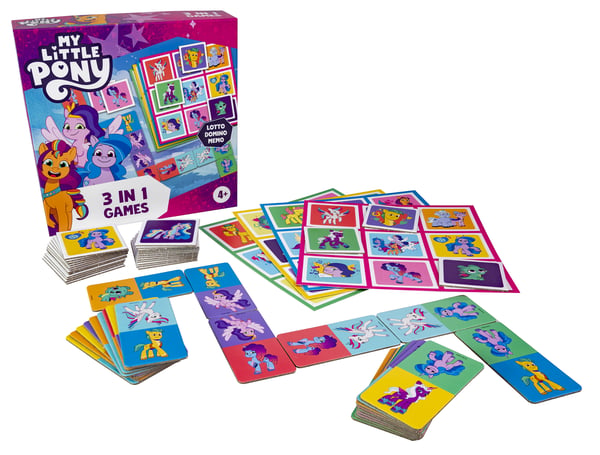 Tactic Peppa Pig My Little Pony 3 in 1 Lotto, Domino, Memo