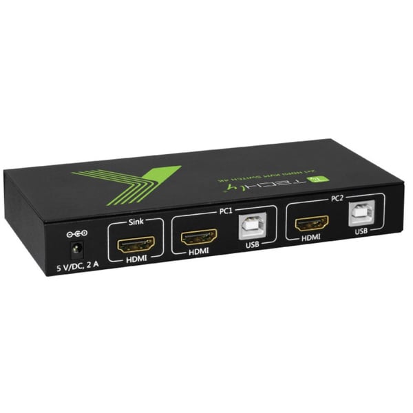Techly 2x1 USB HDMI KVM Switch 4Kx2K IDATA KVM-HDMI2U KVM-switchar Svart