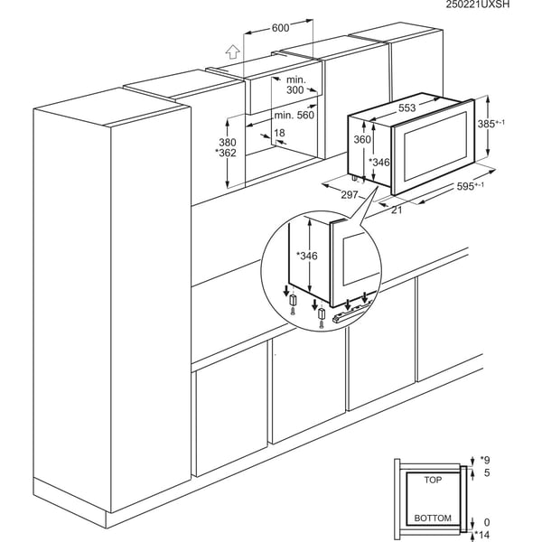 Electrolux KMSD203TMX Sort Grill mikroovn Indbygget 20 L 800 W