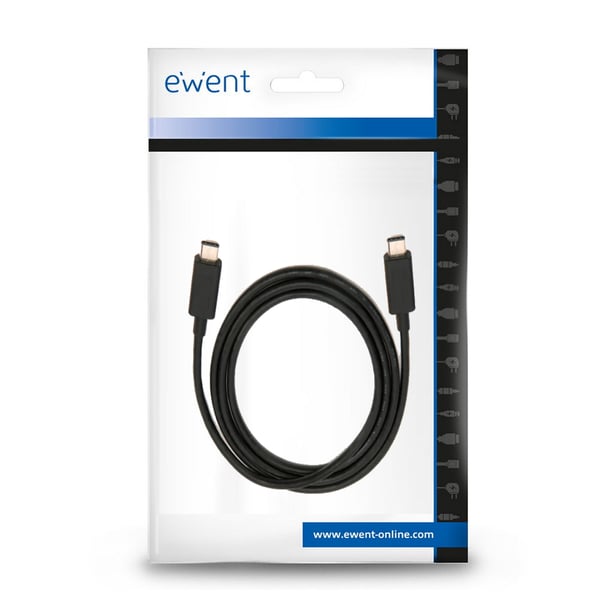 Ewent EC1046 USB-kabel USB 3.2 Gen 2 (3.1 Gen 2) 1 m USB C 20 Gbit/sek. 100 W Sort