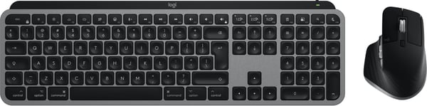 Logitech Master MX Keys S Combo for Mac näppäimistö Sisältää hiiren Koti /Toimisto RF Wireless + Bluetooth QWERTY Kansainvälinen (US) Alumiini, Musta