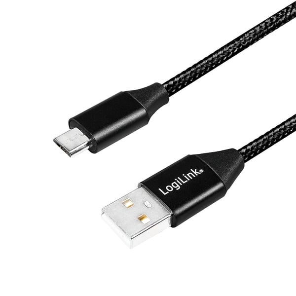 LogiLink CU0144 USB-kabel USB 2.0 1 m USB A Micro-USB B 0,48 Gbit/sek. Sort