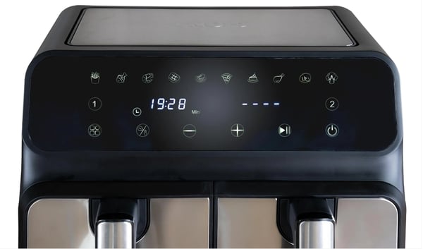 Unold 58685 rasvakeitin Kaksois 8 L Erillinen 1700 W Kuumakiertoilmakypsennin Musta, Harmaa