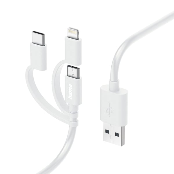 Hama 00201535 USB-kabel USB 2.0 1 m USB A Micro-USB B 0,48 Gbit/sek. Hvid