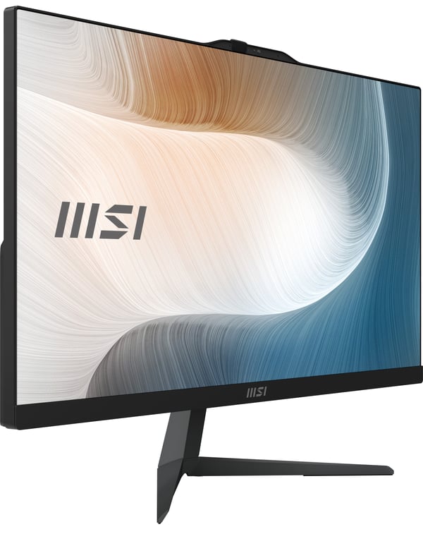 MSI Modern AM242 1M-1219EU All-in-One-tietokone/-työasema Intel Core 5 120U 60,5 cm (23.8") 1920 x 1080 pikseliä All-in-one PC 8 GB DDR5-SDRAM 512 GB SSD Windows 11 Pro Wi-Fi 6E (802.11ax) Musta