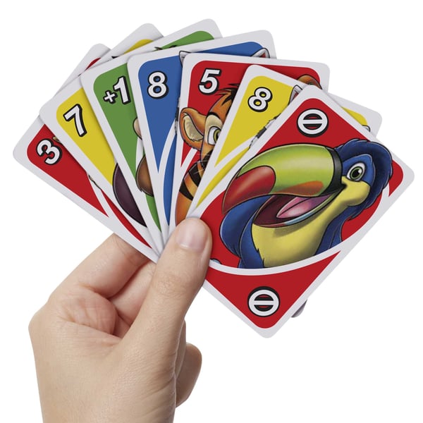 Mattel Games UNO Junior, kortspel för hela familjen för barn från 3 år och uppåt