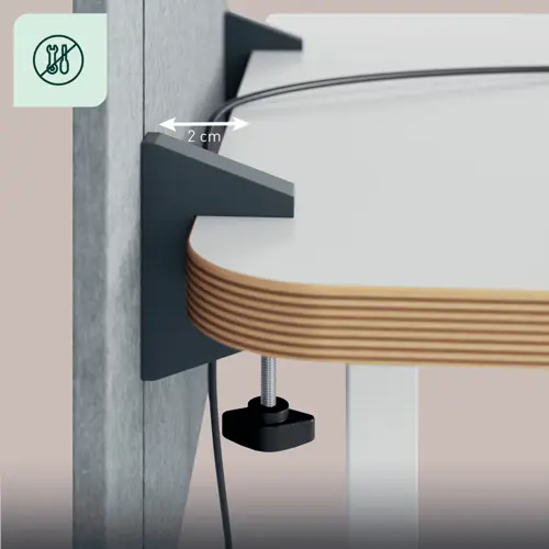Leitz 61230085 työtilan jakaja Työpöydän jakaja 700 x 800 mm Harmaa