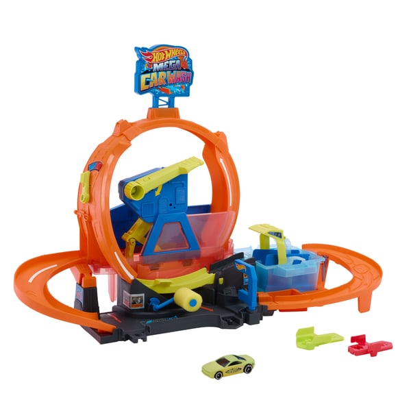 Hot Wheels City Innehåller 1 Biltvätt med megaloop och 1 Color Shifters-bil i skala 1:64.