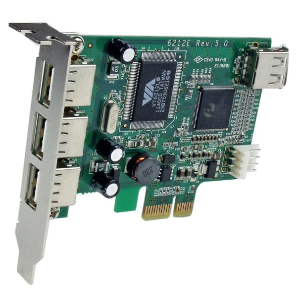 StarTech.com 4-portars USB 2.0 HighSpeed PCI Express Low Profile-gränssnittskort - 1 x USB 2.0 inte