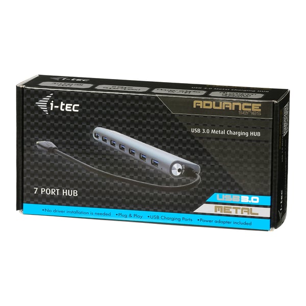 i-tec Metal U3HUB778 gränssnittshubbar USB 3.2 Gen 1 (3.1 Gen 1) Type-A 5000 Mbit/s Silver