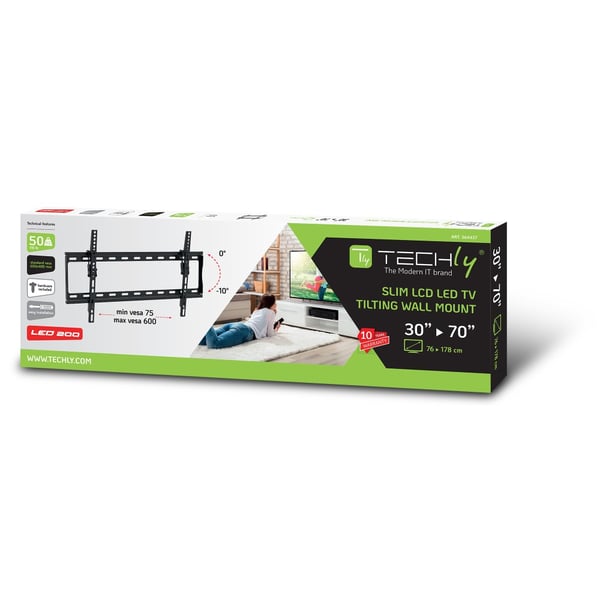 Techly ICA-PLB 261L tv-beslag 177,8 cm (70") Sort
