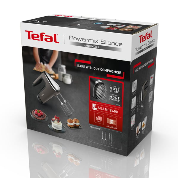 Tefal Powermix Silence HT650E Käsisekoitin 600 W Hopea