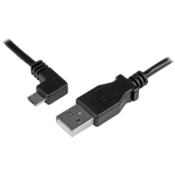 StarTech.com Micro USB Lade- og Synkroniseringskabel St/St - Venstrevinklet Micro-USB - 0,5 m - USB-kabel - M