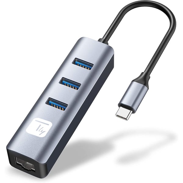 Techly IDATA USB-ETGIGA3CA kannettavien tietokoneiden telakka ja porttitoistin Langallinen USB 3.2 Gen 1 (3.1 Gen 1) Type-A + Type-C Musta, Hopea