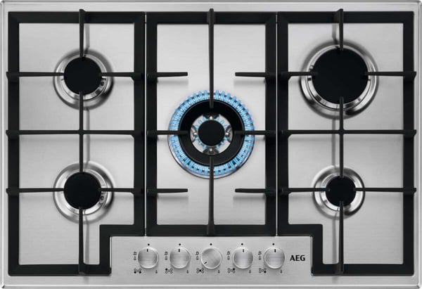 AEG HGB75400SM Ruostumaton teräs Kiinteä 75 cm Kaasuliesi 5 alue(tta)
