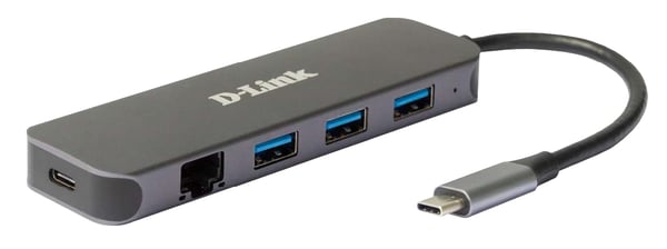 D-Link DUB-2334 kannettavien tietokoneiden telakka ja porttitoistin Langallinen USB Type-C Harmaa