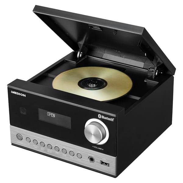 MEDION LIFE E64088 Kodin mikroaudiojärjestelmä 10 W Musta, Metallinen