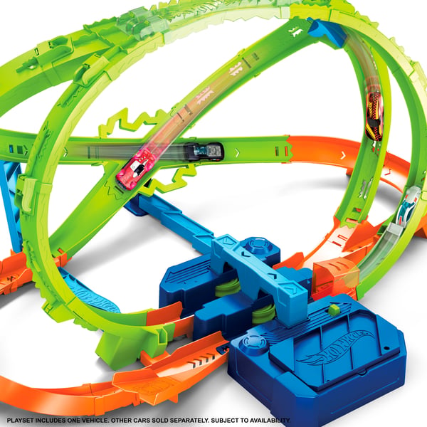 Hot Wheels Stunt Tracks Hypersphere Crash med 1 formgjuten bil i skala 1:64