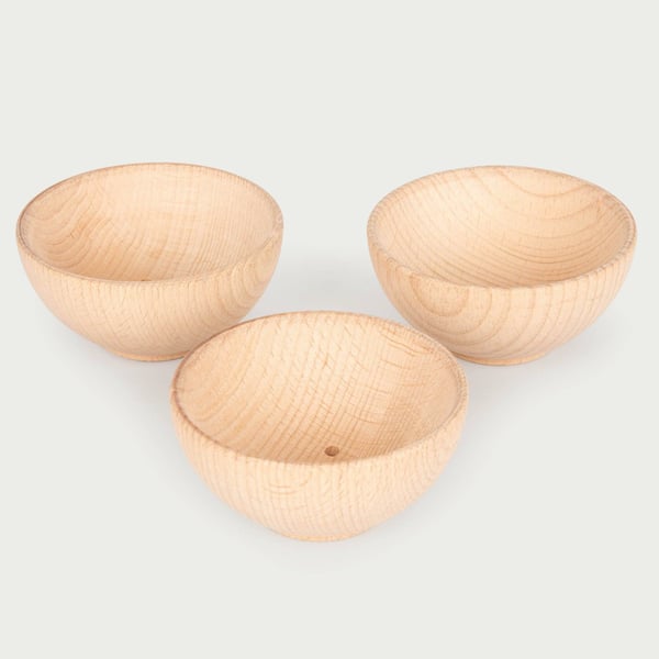 Tickit Natural Wooden Bowls Large motorik legetøj